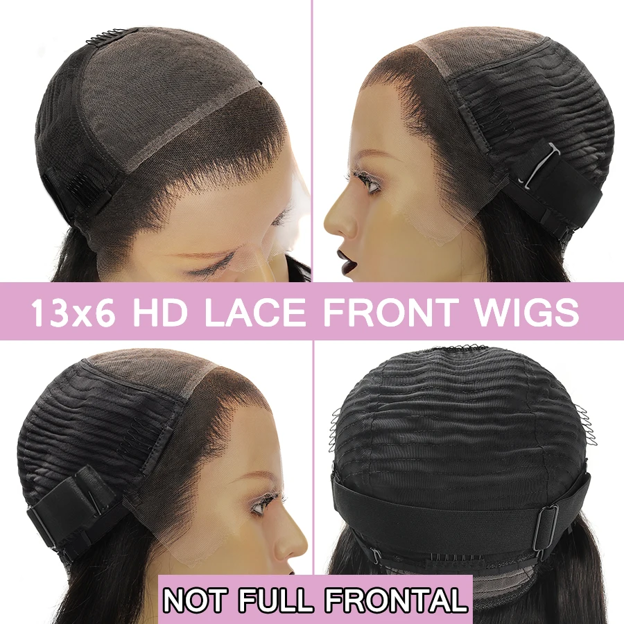 Wowangel Jet Black 13x6 HD Spitze Frontal Perücke unsichtbare HD Spitze Schmelze Haut Seide gerade Spitze Front Perücke Menschenhaar Perücke tiefen Teil