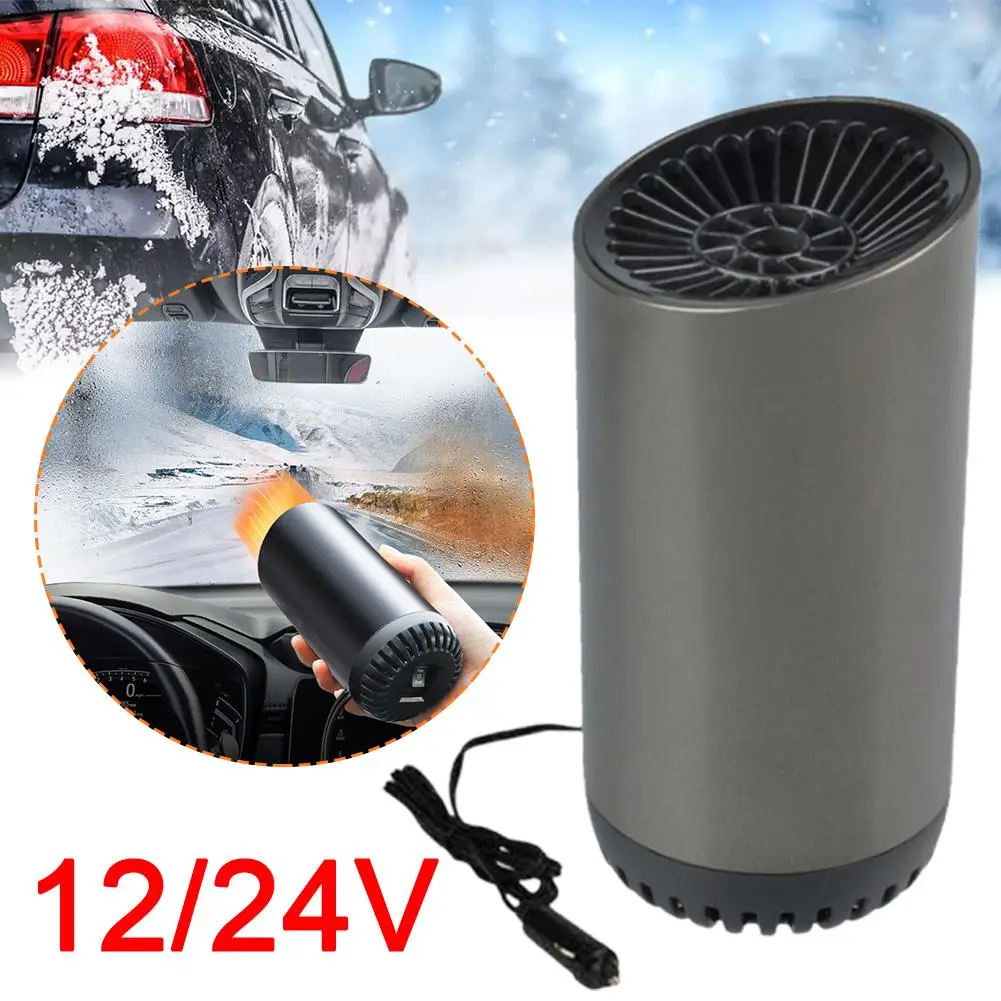 12/24V Cup-shaped Winter Car Windshield Fog Removal Air Car Machine Heater Heater Defroster Defogging Fan High-power Interi J9P2