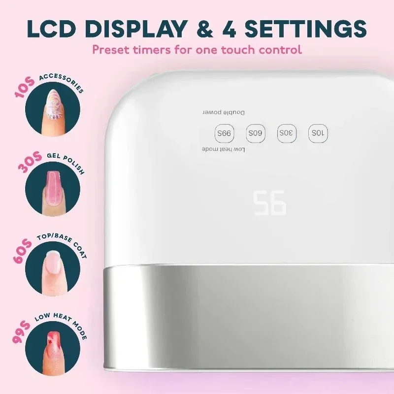 Nail Dryer Smart 2.0 48W UV LED Lamp Nail with Smart Timer Memory Invisible Digital Timer Display Nail Drying Machine