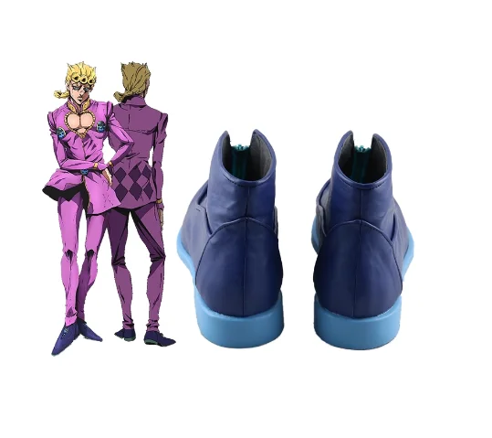 Anie Giogio Blue Boots Giorno Giovanna Shoes Halloween Cosplay Giorno Giovanna Prop Boots