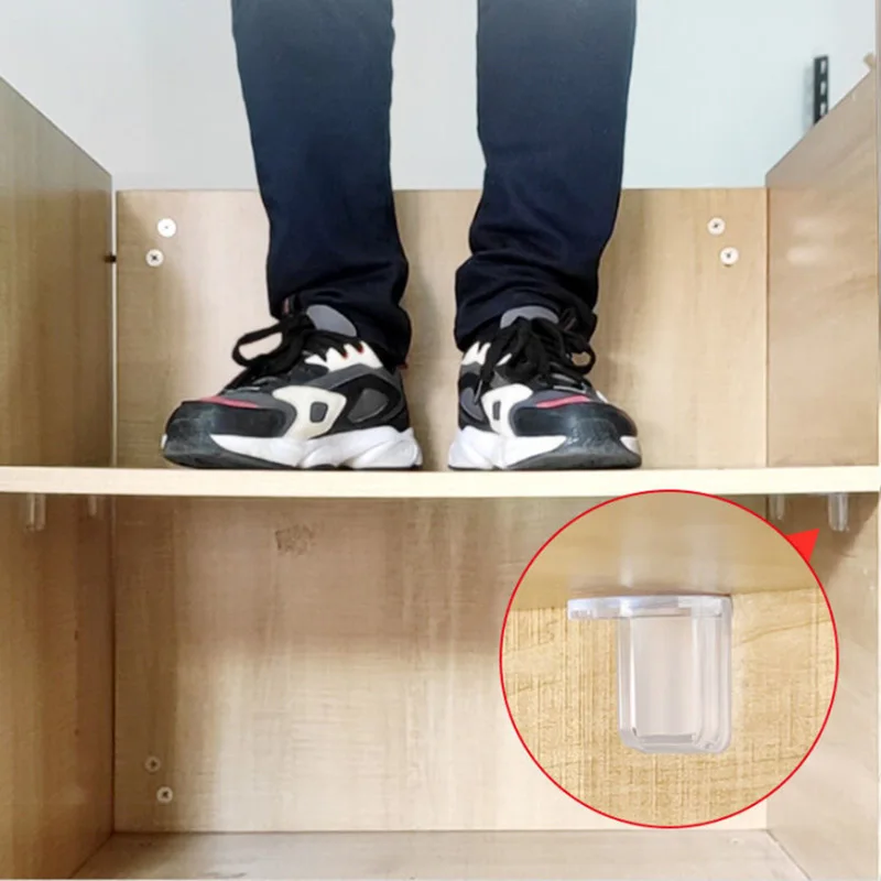 1/4/8/12PCS  Shelf Support Adhesive Pegs Closet Partition Bracket Cabinet Support Clips Wall Hanger Sticker For Kitchen Bathroom