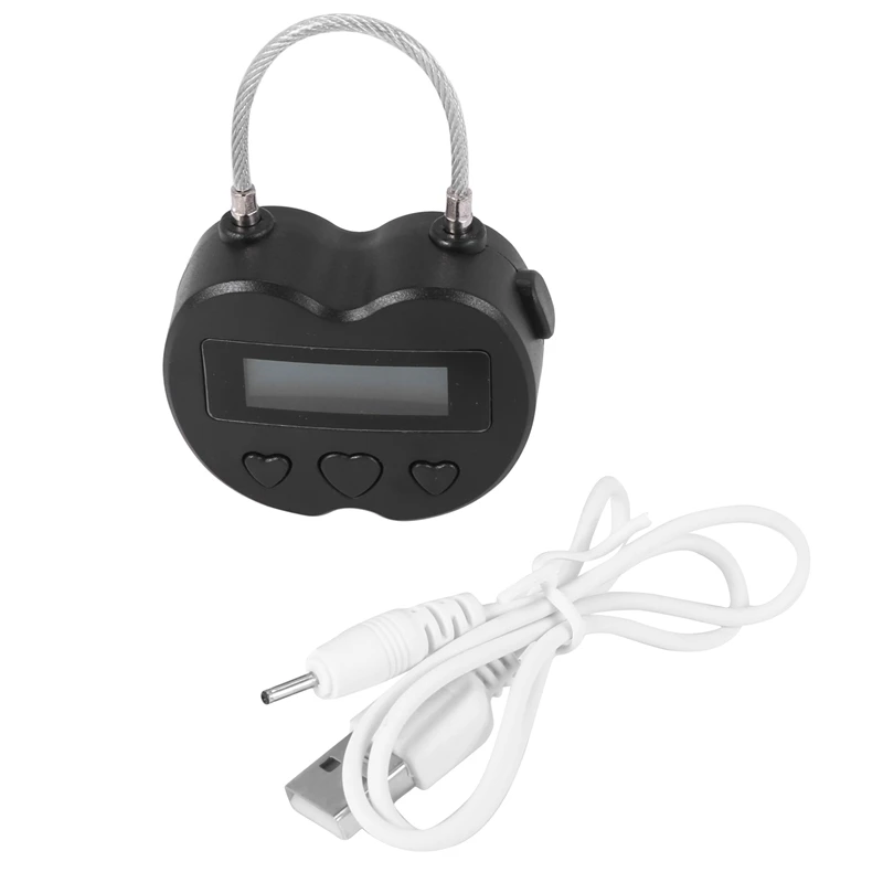 4X Smart Time Lock Display LCD Time Lock Timer elettronico da viaggio multifunzione, lucchetto Timer temporaneo ricaricabile USB