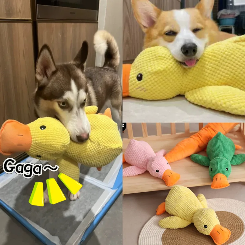 45cm Stomping Duck Bite Resistant Grinding Teeth Cleaning Durable Chew Toy Calming Duck Comfortable and Soft Puppy Plush Pillow