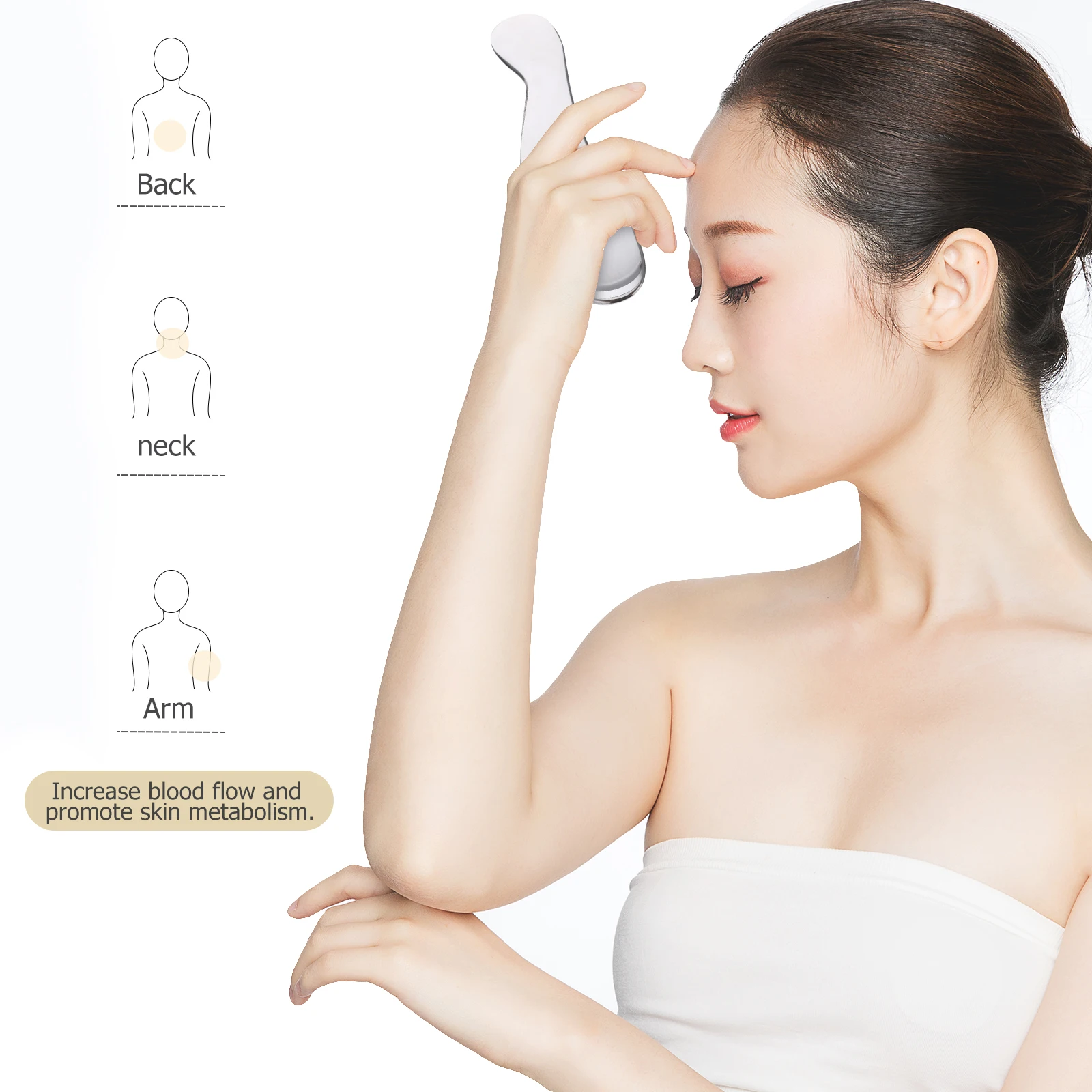 

Stainless Steel Gua Board Facial Massager Silver Scraping Tool Premium Material Durable Beauty Tool Comfortable