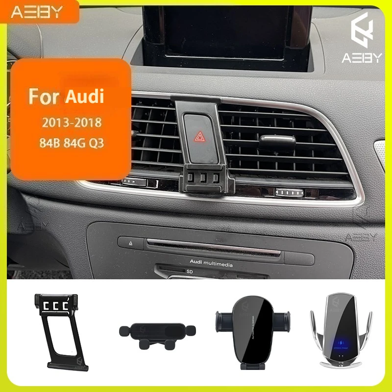 Soporte para Teléfono Móvil para Audi Q3 84B 84G 2013-2018, Base Fija Especial con Carga Inalámbrica para Interior de Coche