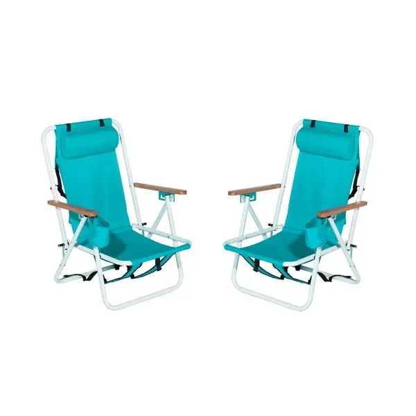 

2PFCS Folding Beach Chairs 23'x21.7'x31.5' 4-Position Adjustable Steel Frame Oxford Cloth 264lbs Capacity Lightweight Portable O