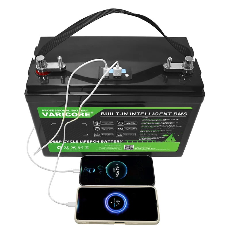 VariCore 12,8 V 100AH LiFePO4 batería 12v 4s fosfato de hierro y litio para carrito de Golf inversor baterías de encendedor de coche