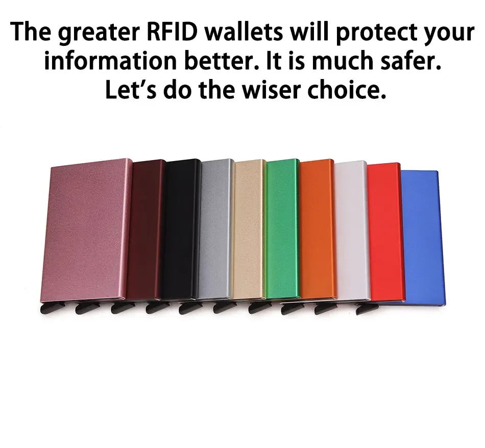 RFID Geschäfts-Kreditkartenhalter Metall Herren Damen Geldbörse Kleine Visitenkarten-Bankkartenhülle Dünnes Minimalistisches Portemonnaie für Männer – Detail 10