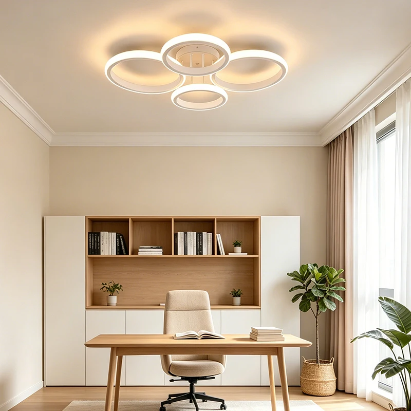 Luces LED de techo de 48w, lámpara moderna de tres colores, lámparas minimalistas para dormitorio, instalación en superf