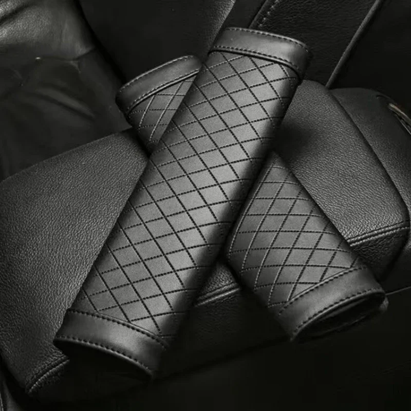 

2Pcs PU Leather Car Seat Belts Cover Universal Auto Interior Decor Shoulder Protection Safety Seatbelt Car Seat Belt Accessories