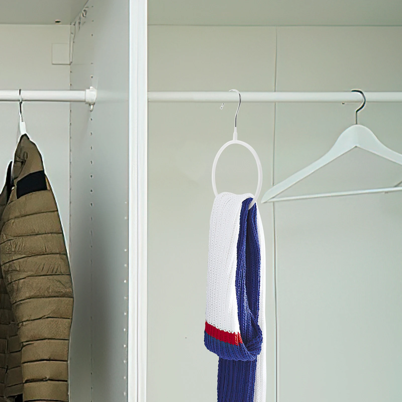 

10Pcs Closet Organizer Scarf Hanger Anti-Slip Space Saver for Scarves Belts Ties Accessories Scarf Hanger Closet Organizer