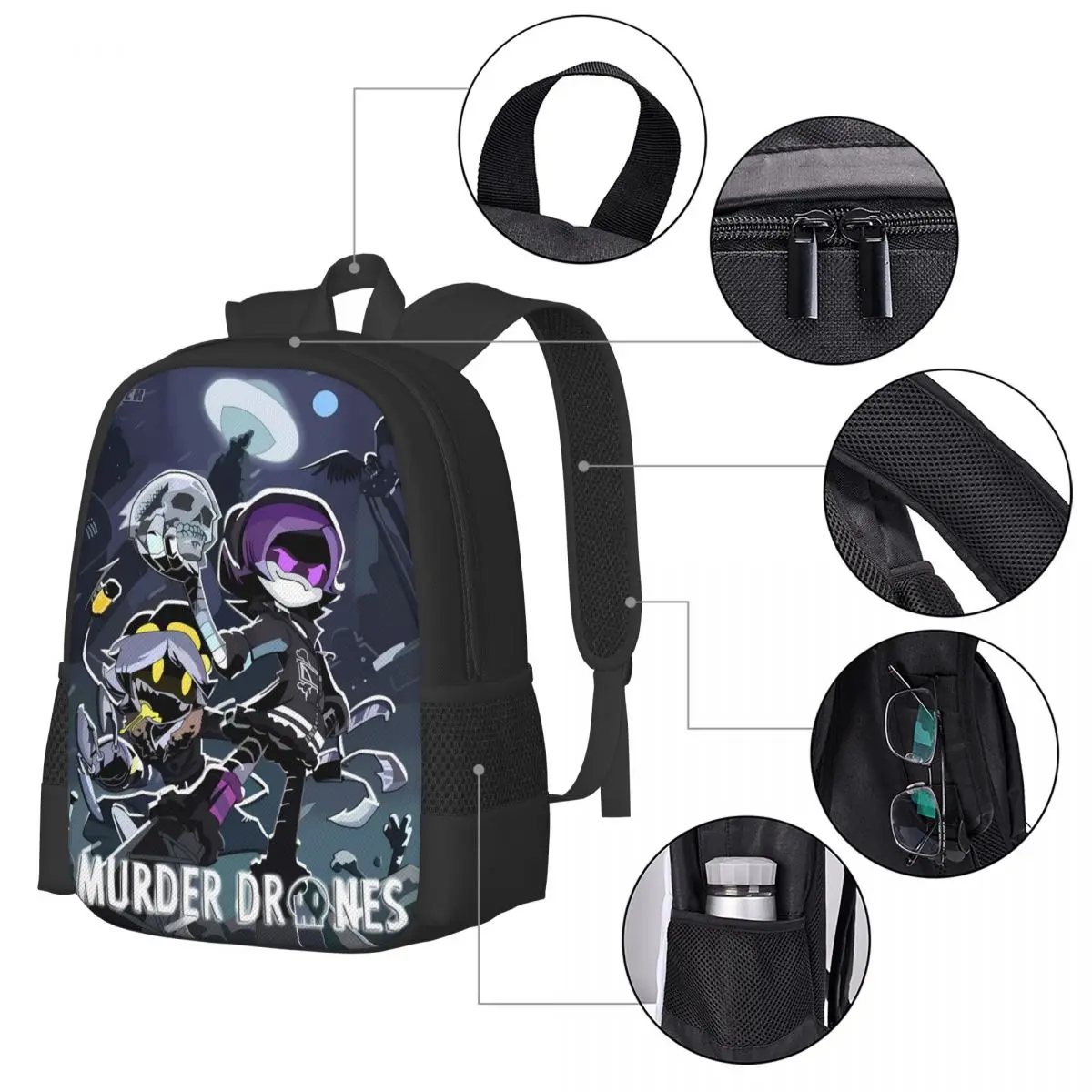 Murder Drones Travel Laptop Backpack, Business College School Computer Bag Gift for Men & Women