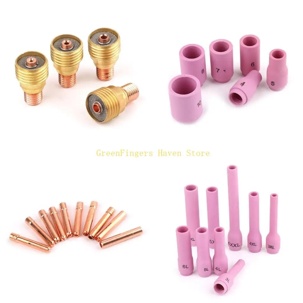 F68D 46pcs TIG Welder Torch Cup Collet Body Nozzle Gas Lens SR WP9 20 25