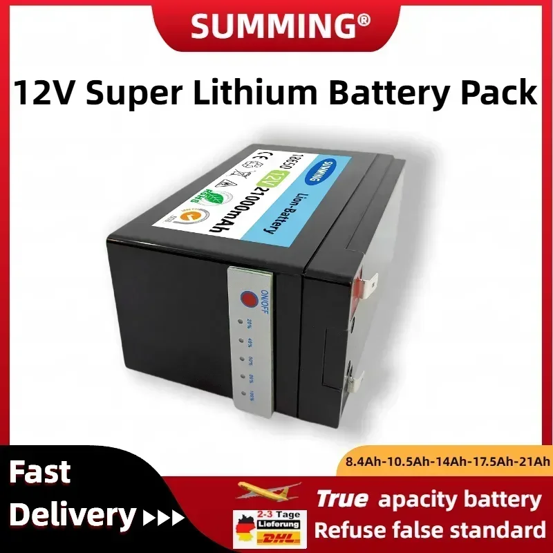 SUMMING 12V Lithium ion 3S6P Battery 18650 Rechargeable Battery 12000Ah Large Capacity Used for Power Generation and Storage