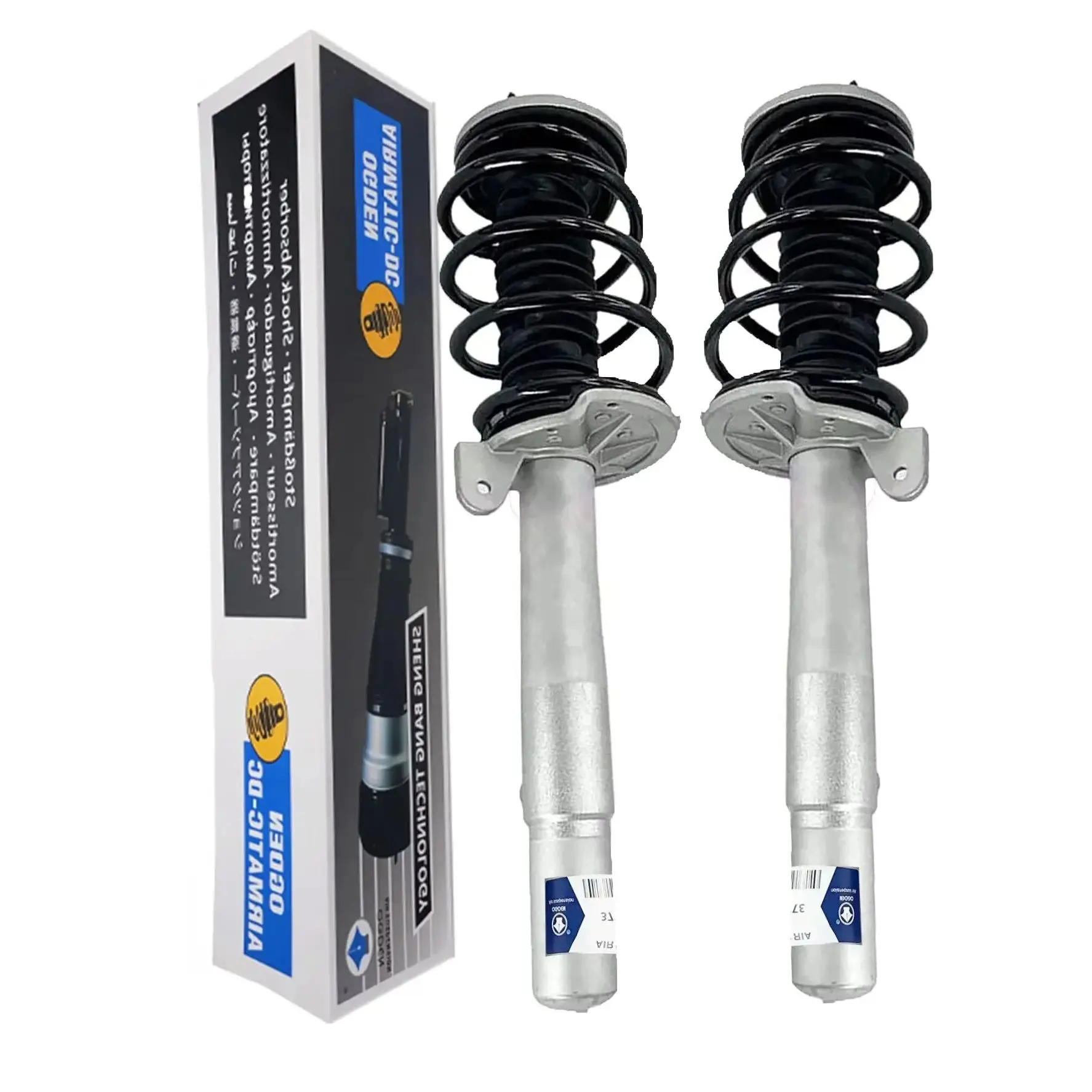 OGDEN 2Pcs Front Left+Right Shock w/EDC Suspension Shock Absorber Spring For BMW E65 E66 750i 760i 31316785529, 37106782147