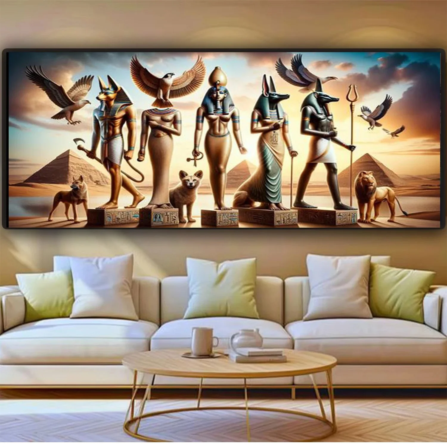 Ancient Egypt Mythology Anubis DIY Diamond Painting Large Size Pharaoh Gods Full Round Diamond Moasic Embroidery For Home Decor