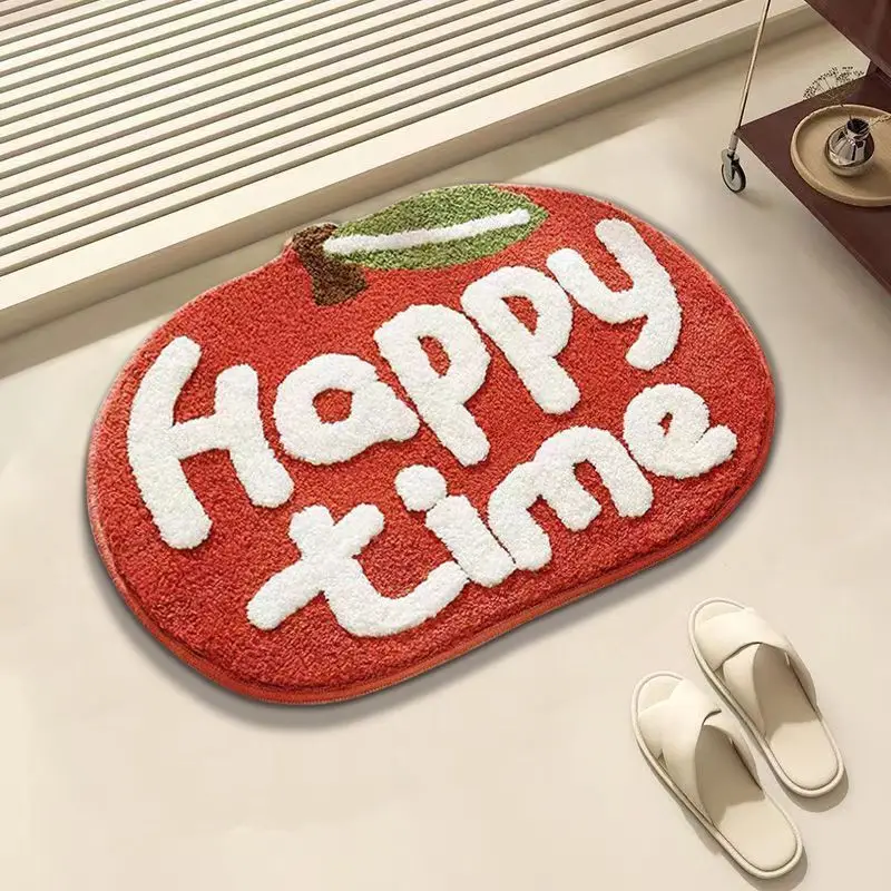 Fruit watermelon suction bathroom carpet imitation cashmere toilet floor mat household non-slip