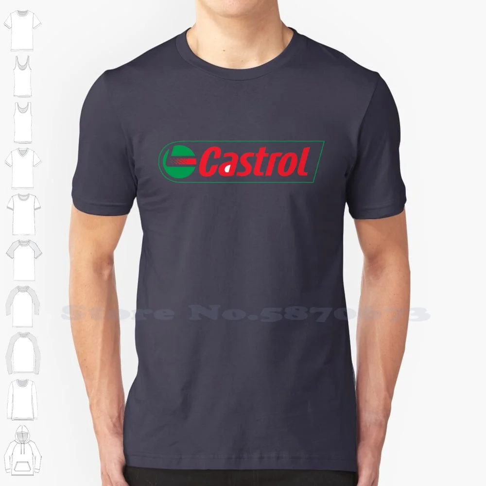 Castrol Logo Casual Streetwear Print Logo T-shirt Graphic 100% Cotton Tee