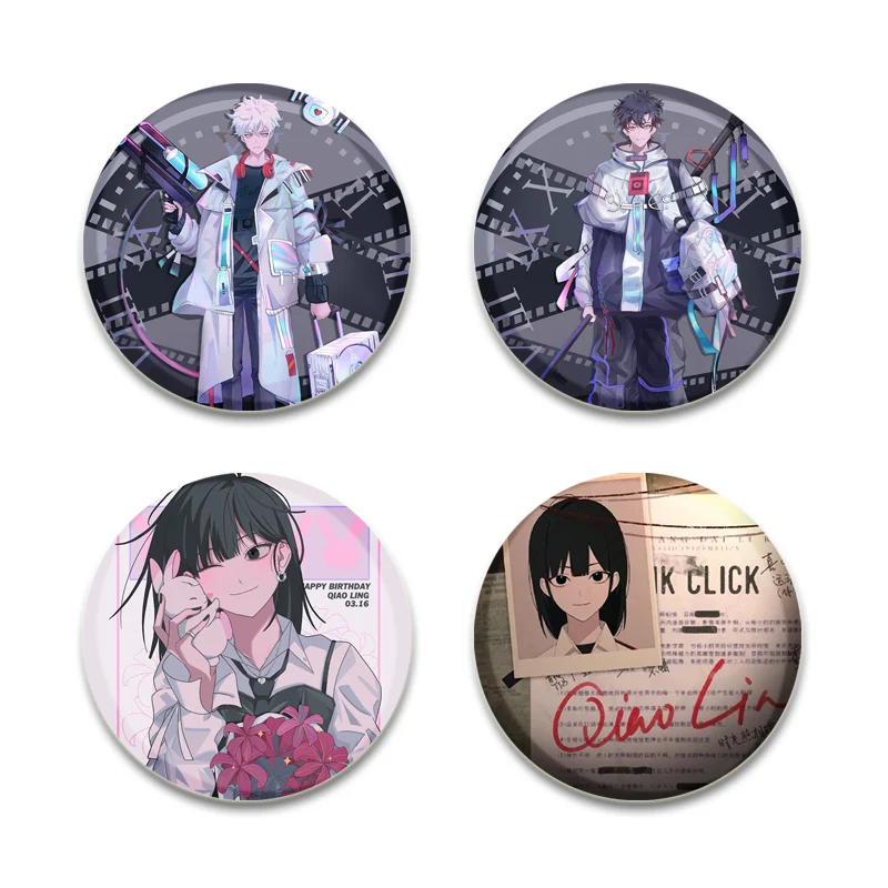 Fashion Accessories Link Click Anime Brooches Cheng Xiaoshi/ Lu Guang/Qiao Ling Pins HD Print Cartoon Badge for Decoration Gifts