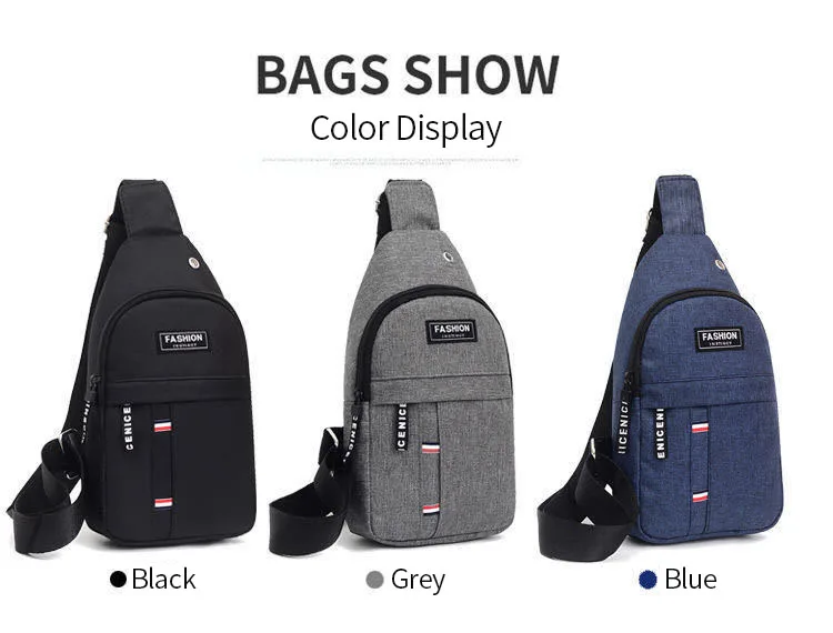 Brusttaschen für Herren, lässige Hüfttaschen, kleine Reise-Tragetaschen für kurze Reisen, wasserdichte Schulter-Crossbody-Taschen für Herren, Handtaschen aus Nylon – Detail 2