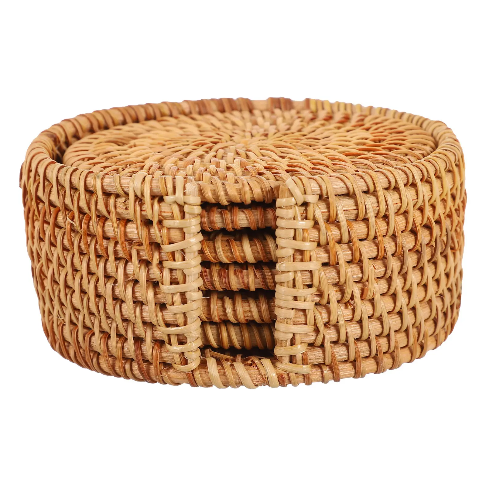 1Set Manual Woven Stylish Cup Mats Premium Heat Insulated Coasters for Tables Mugs Teacups Protection Decorative Artistic