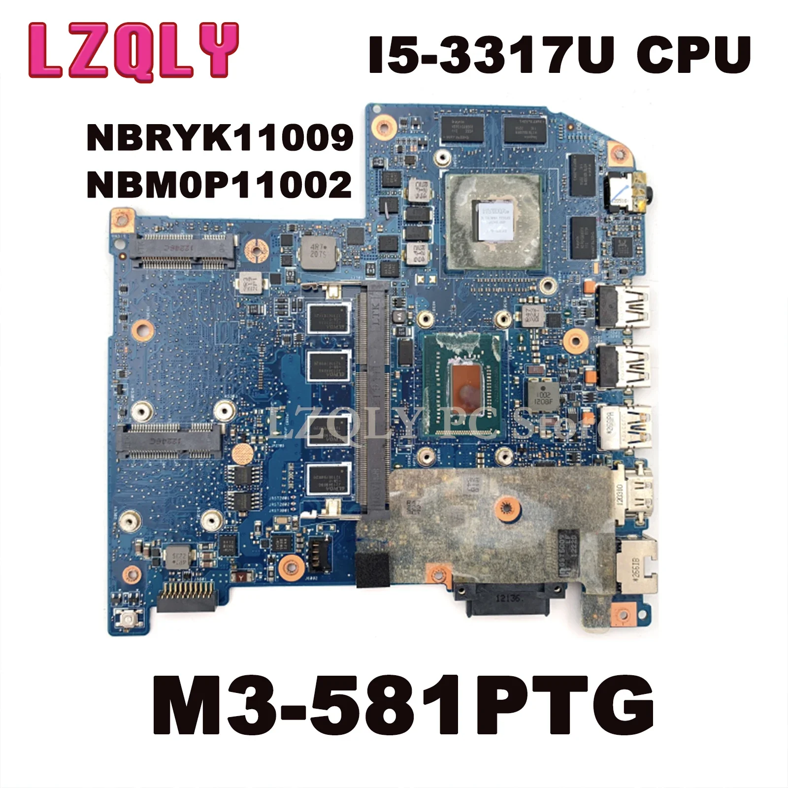 

LZQLY For Acer M3-581PTG I5-3317U CPU HM77 GT640m GPU DDR3NBRYK11009 NBM0P11002 JM50- Laptop Motherboard Main Board