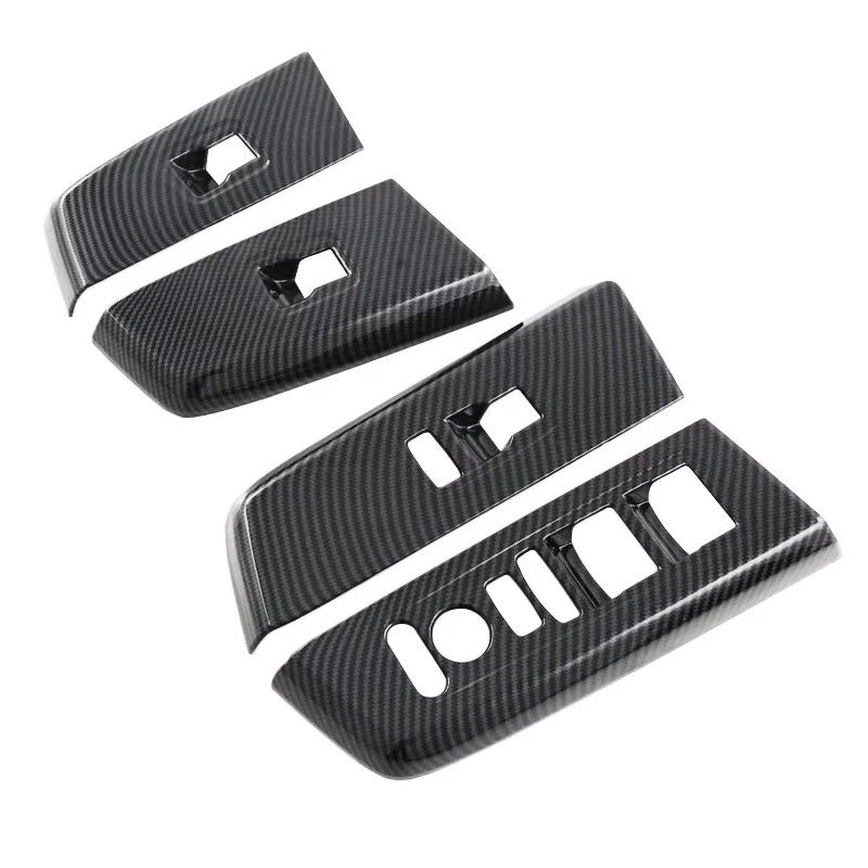 4pcs Windows Rise Switch Panel Glass Lift Control Cover For Honda CR-V CRV 2023 2024  ABS Carbon Fiber Interior Car Accessories