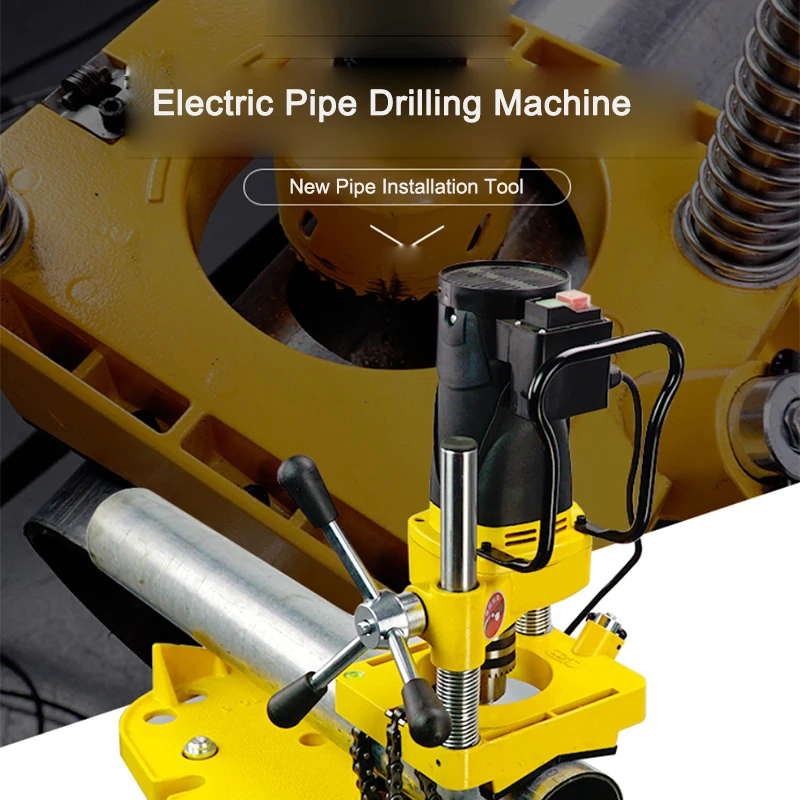 1500W Electric fire pipe galvanized pipe opening machine stainless steel pipe punching machine high power hydraulic