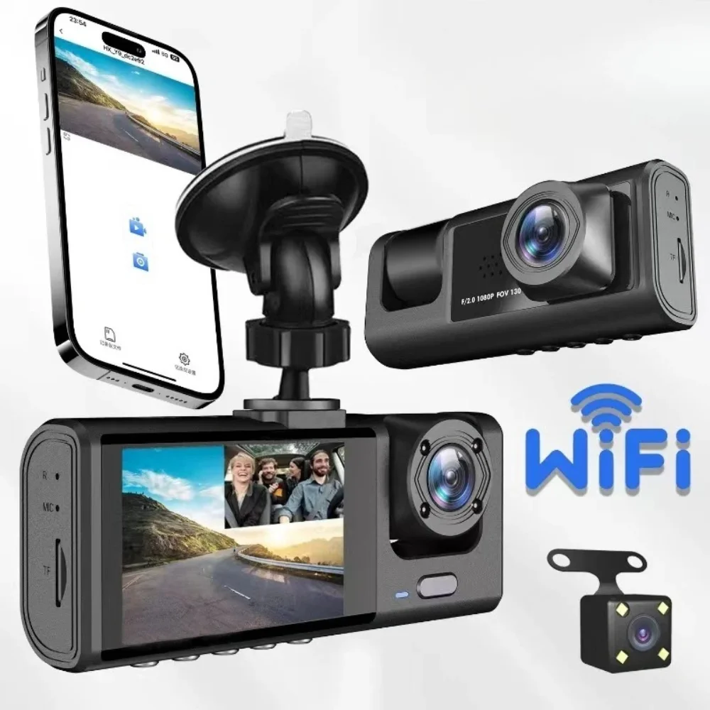 

HONG TONG 1080P Car Recording WiFi Dash Cam for Car Camera for Vehicle Recorder Video Front and Rear Camera Night Vision Dashcam