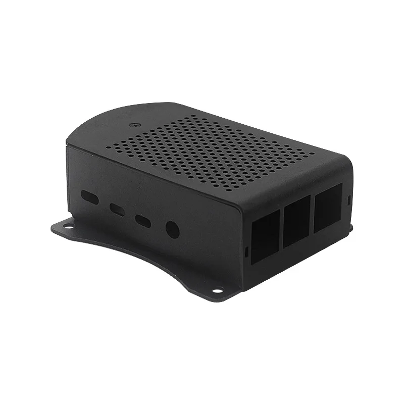 

Raspberry PI 4 has an aluminum alloy protective case and a cooling fan that can be hung on the wall