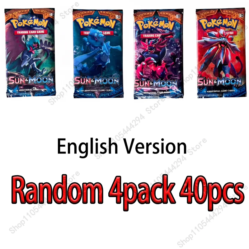 Random 4 Pack 40Pcs Pokemon Cards Set Pikachu Evolutions Scarlet Violet 151 Tabletop Battle Card Pokemon English Card Gifts