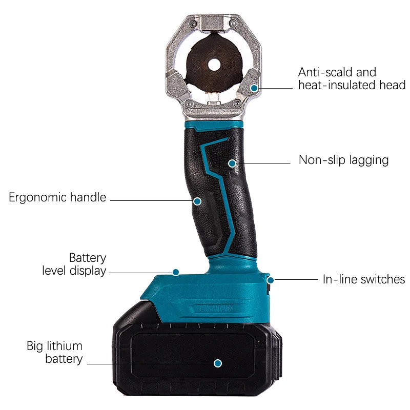 120W Rechargeable Hot Melt Machine Cordless PPR Water Pipe Melter 340°Plastic Welding Machine 12V Battery Powered