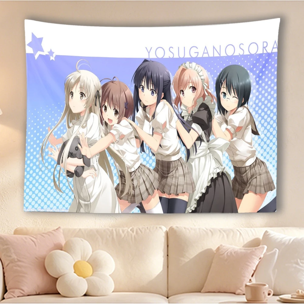 Yosuga no Sora Tapestry Anime Girls Group Wall Hanging Dorm Decor