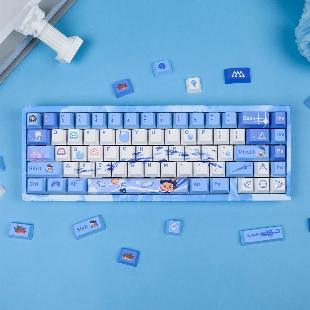 Theme Keycap 128 Keys Cherry Profile Arknights Mizuki PBT Thermal Sublimation For Mechanical Keyboard Cartoon Anime Game Keycaps