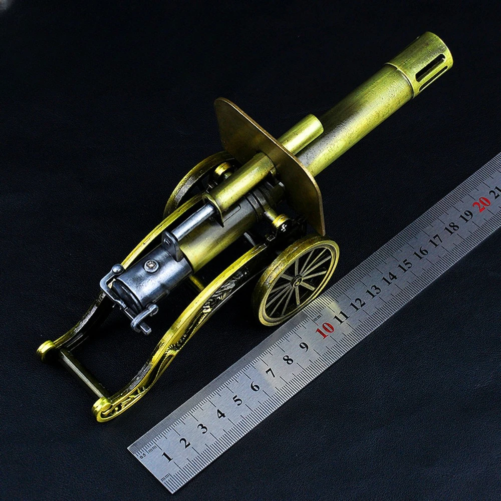 Metal Ornaments Reloading Cannon Alloy Wheeled Cannon Model Home Decoration Boy Toy Collection Living Room Decoration