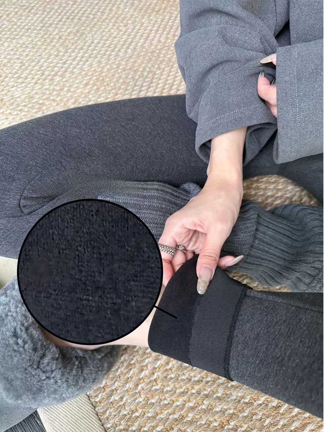 High Waist Fce Lined ark Skin Pants Women's Yoga Pants Autumn Winter New Sle Warmth Leggings Casual Long Pants