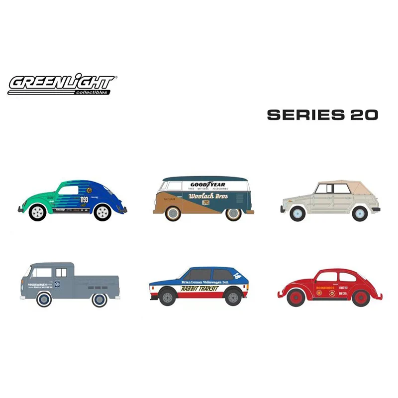 

GreenLight 1:64 1952 с разделенным окном Beetle CHASE By Club Vee-Dub Series 20, литая под давлением модель автомобиля из сплава, игрушка в подарок