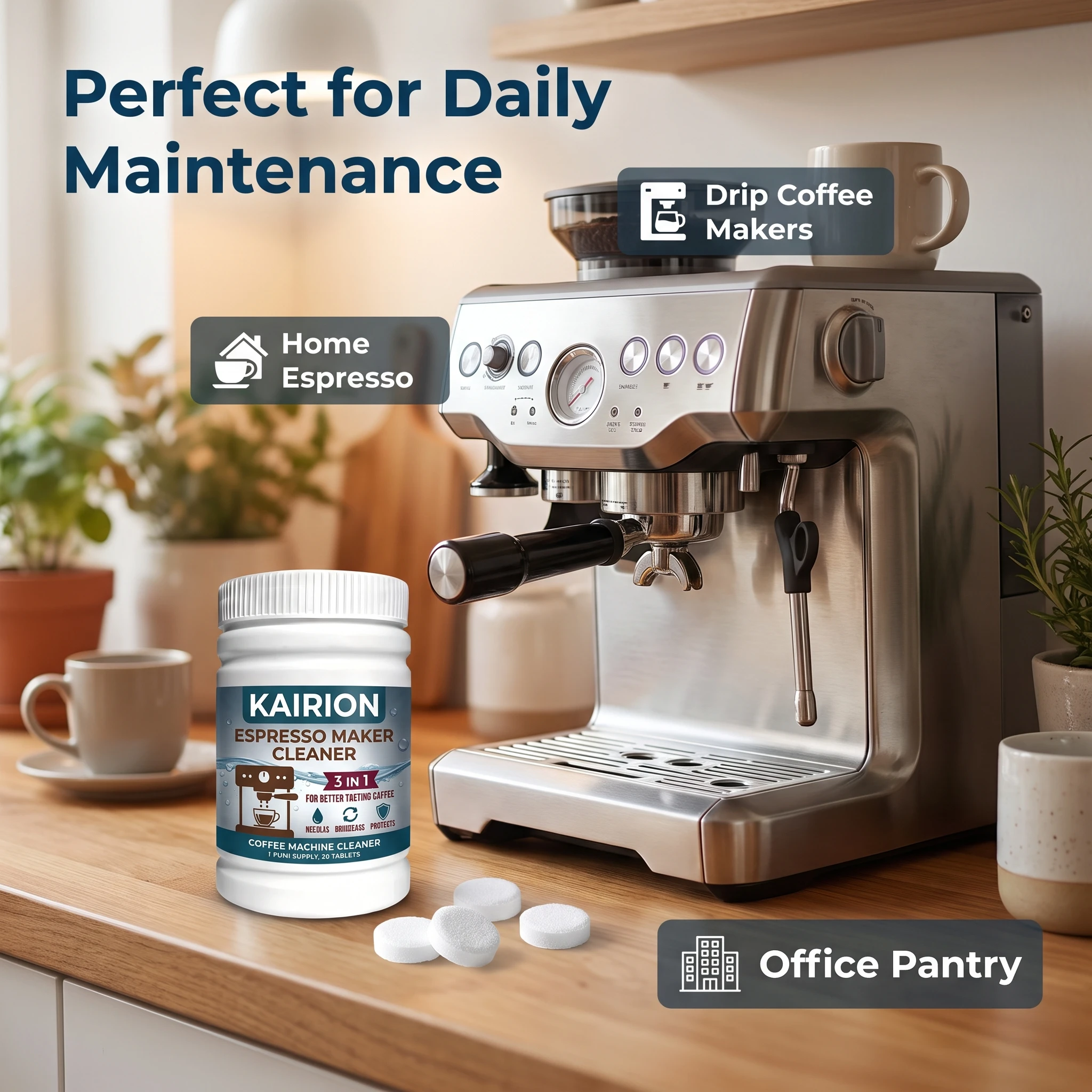 50 Coffee Machine Cleaning Tablets Remove Scale and Grease, Clean the Water Tank and Brewing Head