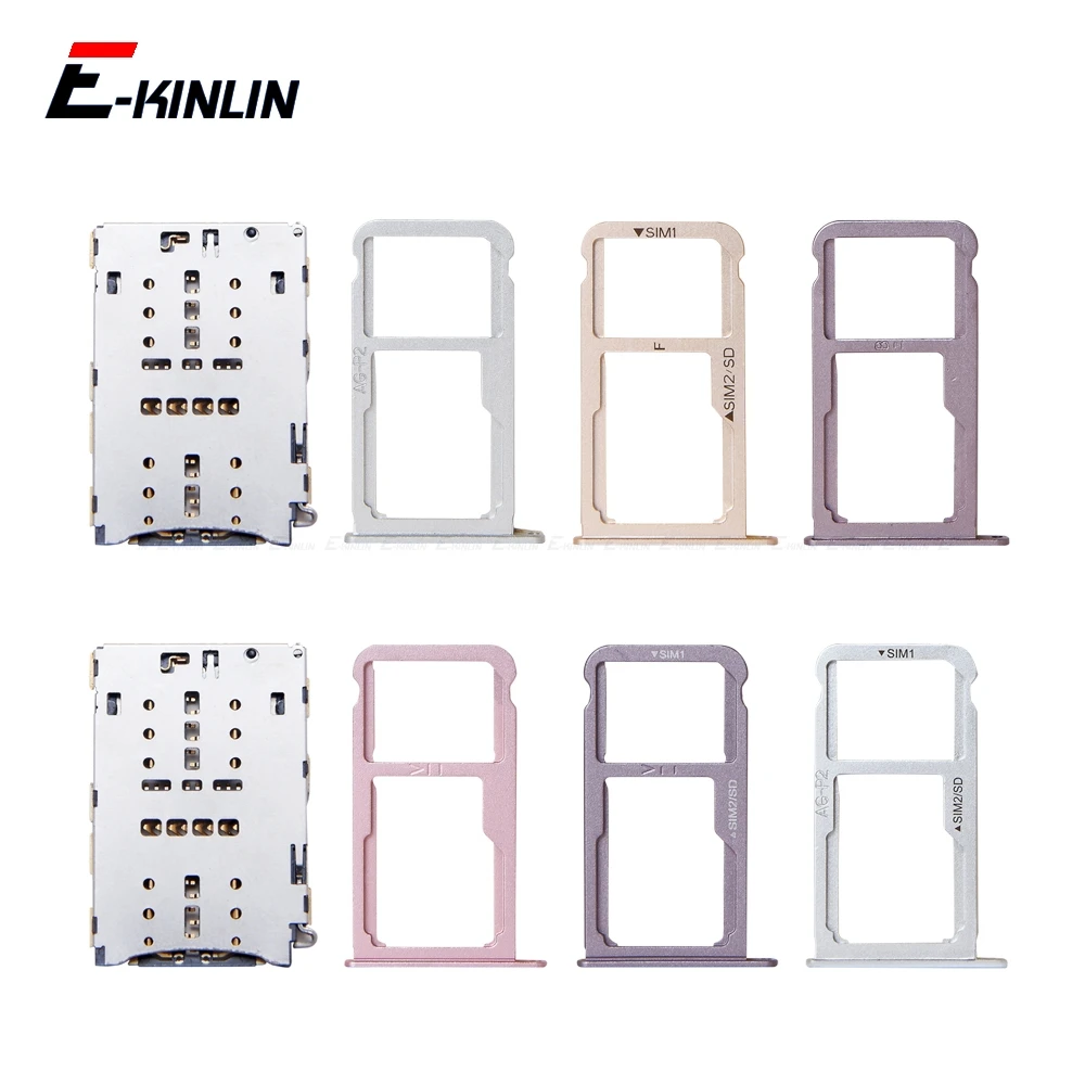 Sim Micro SD Card Tray Socket Holder Slot Connector Reader For HuaWei P9 Plus EVA-AL00 VIE-L09 L29 Adapter Container Parts