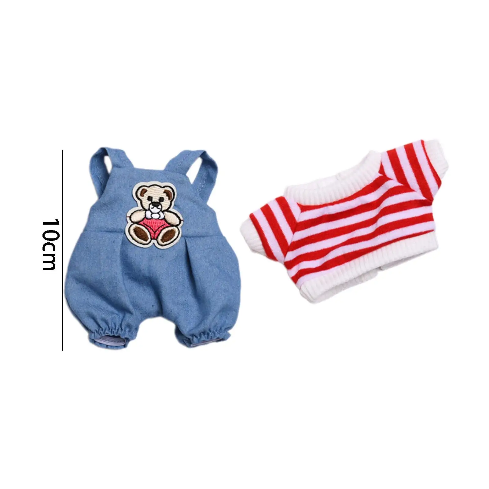 Disfraz de pantalones con tirantes para muñecas, ropa hecha a mano, fácil de poner y quitar, 17cm, regalos para niños