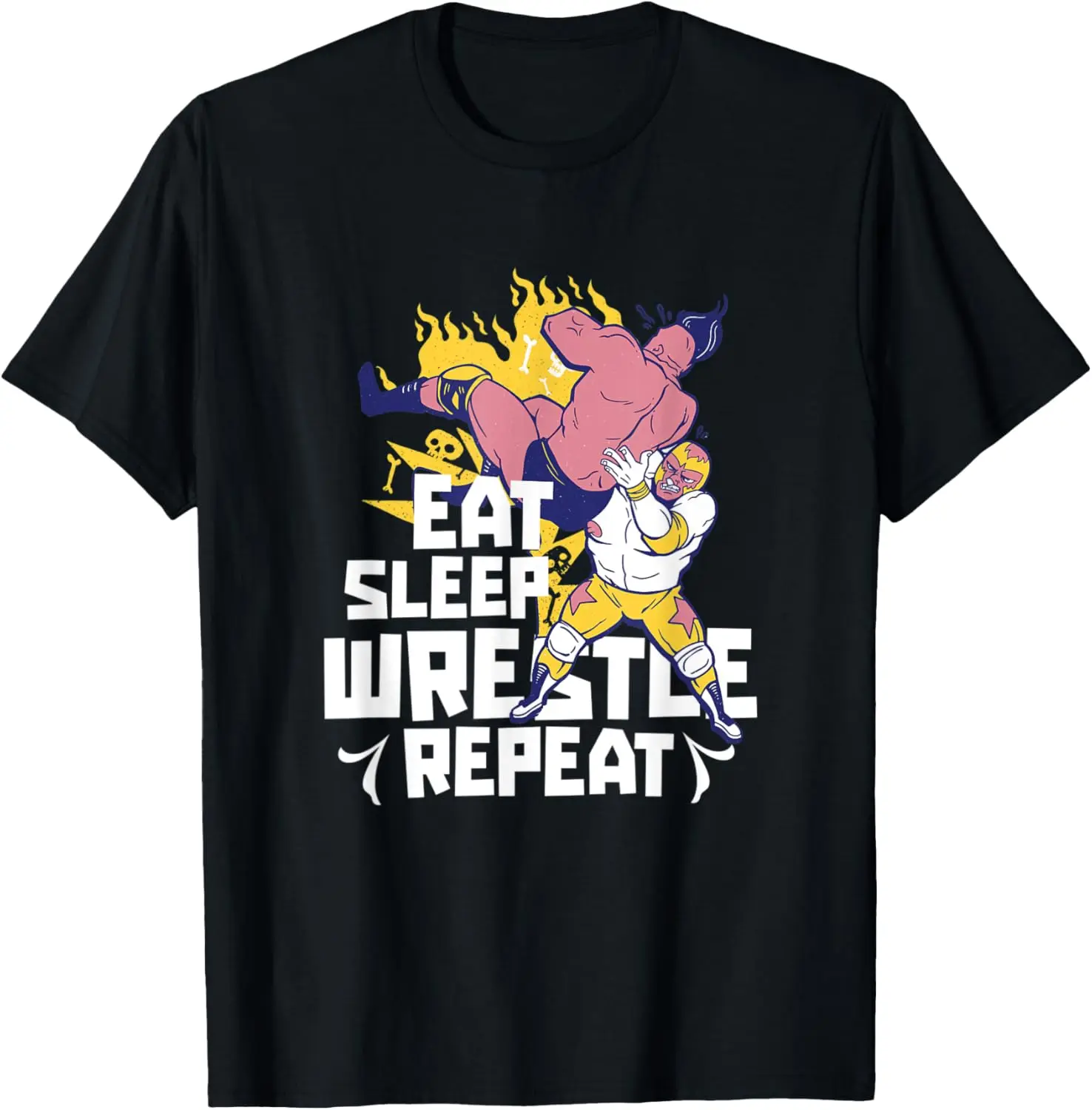 

Спортивная футболка Eat Sleep Wrestle Повторите борцовские борца, 100% хлопок