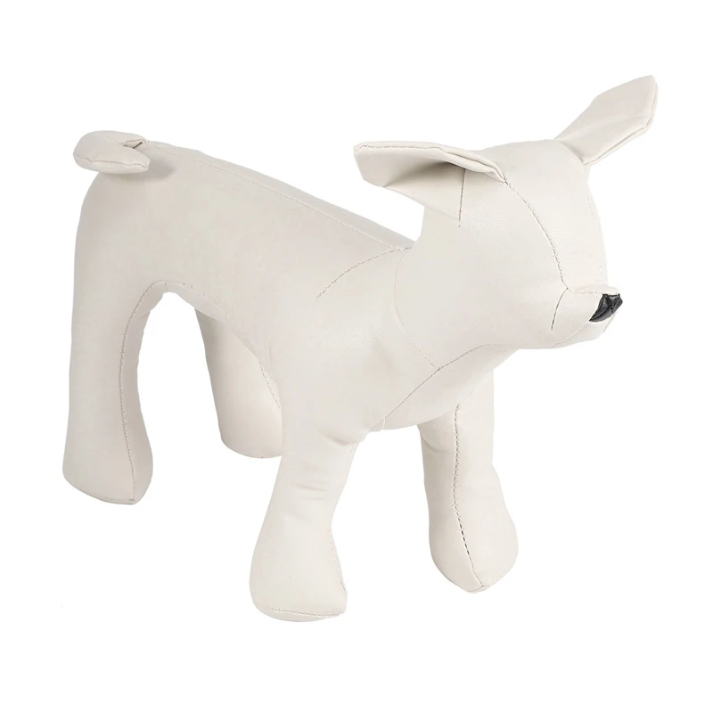 

Leather Dog Mannequins Standing Position Dog Models Toys Pet Animal Shop Display Mannequin White S