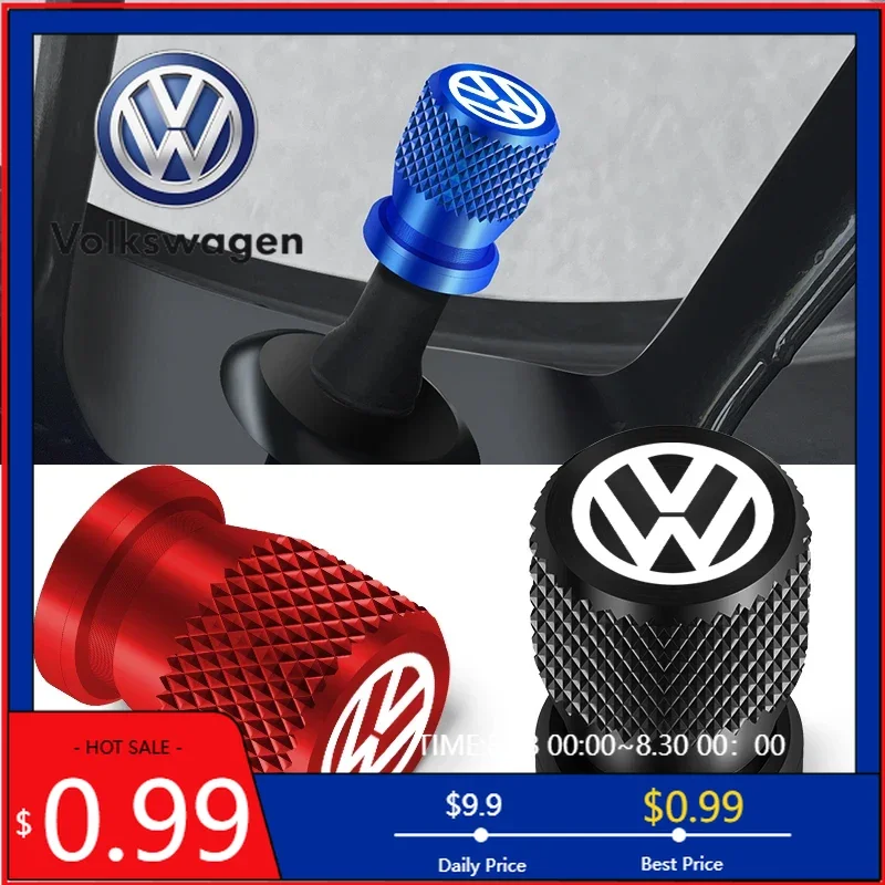 Подстаканники 4 шт. крышки клапанов автомобильных шин, алюминиевые колпачки воздушных клапанов стержня колес для Volkswagen GOLF MK6 Polo Tiguan VW GTI CADDY PASSA