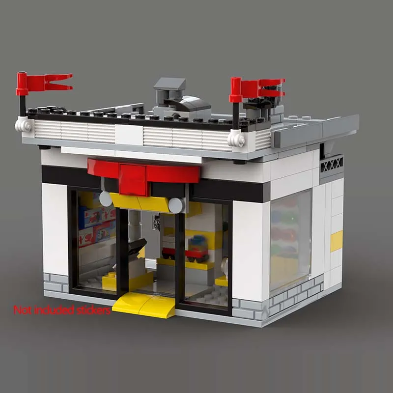 300 pçs novo diy moc blocos de construção loja vista rua brinquedos blocos de construção casa kit meninas tijolos filme modelo crianças brinquedo