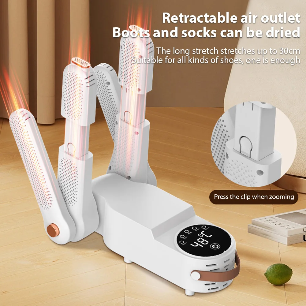 Shoe Dryer Touch Screen Portable Intelligent Temperature Control Automatic Timed Dehumidification Shoe Dryer with Dual V Rack