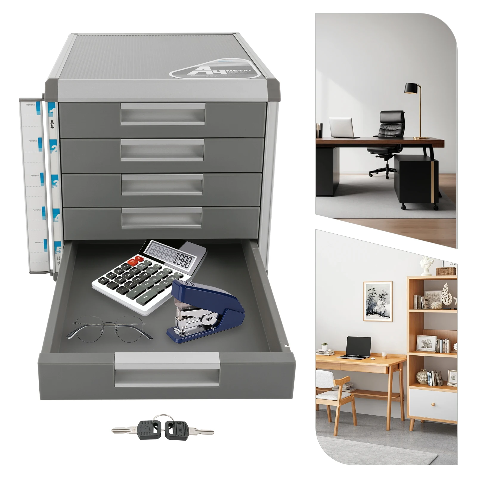 

5-Storey Aluminum Alloy Storage Cabinet Multifunctional Storage Box Locker With Lock Used In Offices and Homes