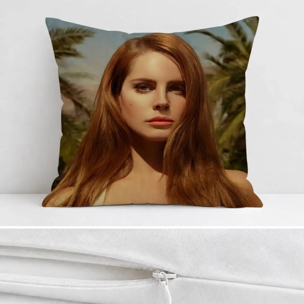 L-Lana Del Rey Double-sided Printed Square Decorative Cushion Cover for Sofa Living Room Home Decor