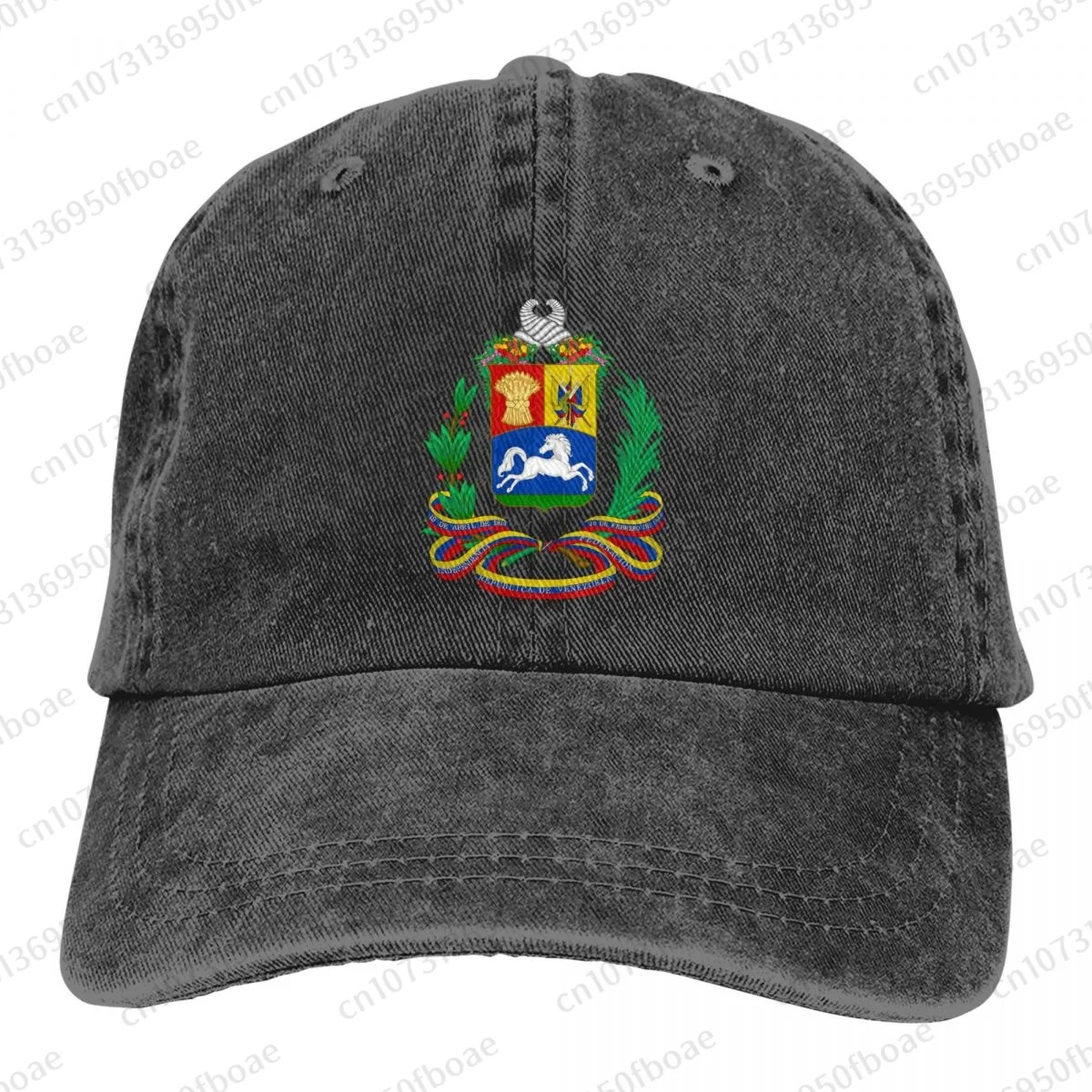 Punk Coat Of Arms Of Venezuela Fashion Unisex Cotton Baseball Cap Outdoor Adult Adjustable Denim Hat