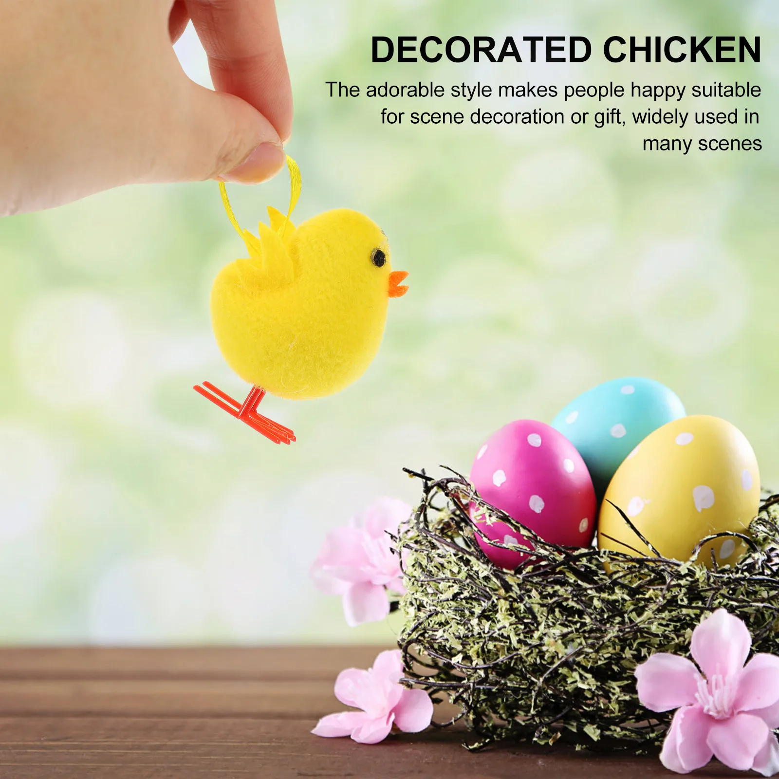 

Набор из 12 декоративных подвесок в виде кур: плюшевые мультяшные петухи для дома, тематические украшения