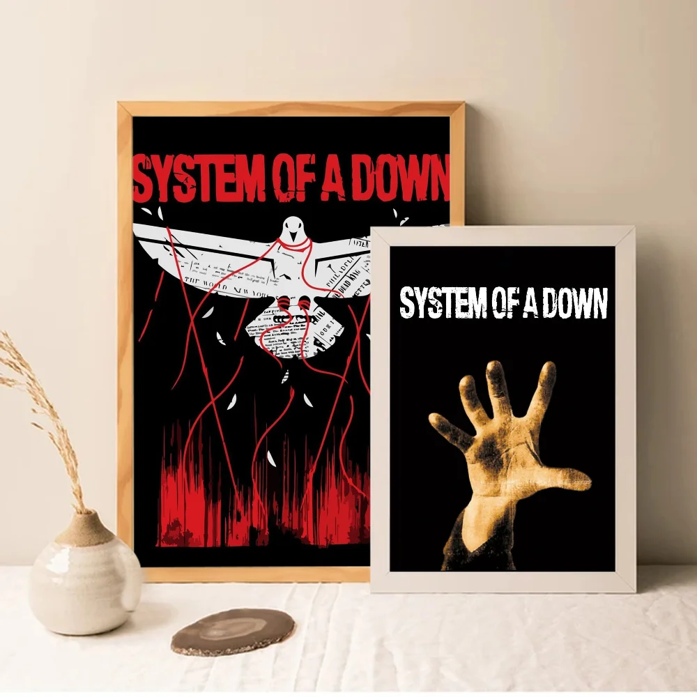 

System of A Down Poster Movie Sticky Posters Retro Kraft Paper Sticker DIY Room Bar Cafe Aesthetic Art Wall Painting